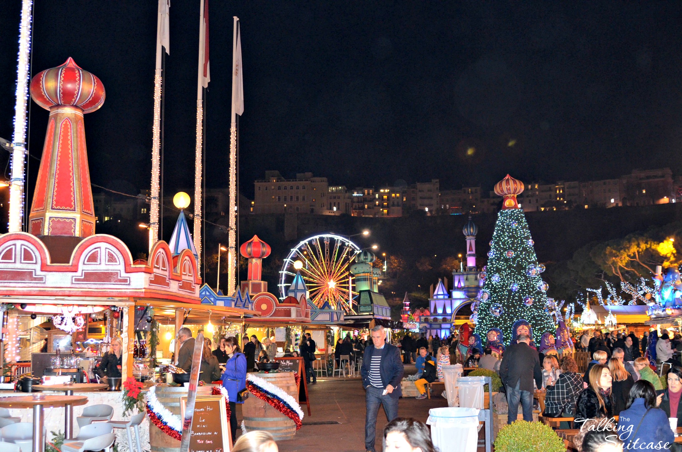 Busy night at the Monaco Christmas Market The Talking Suitcase