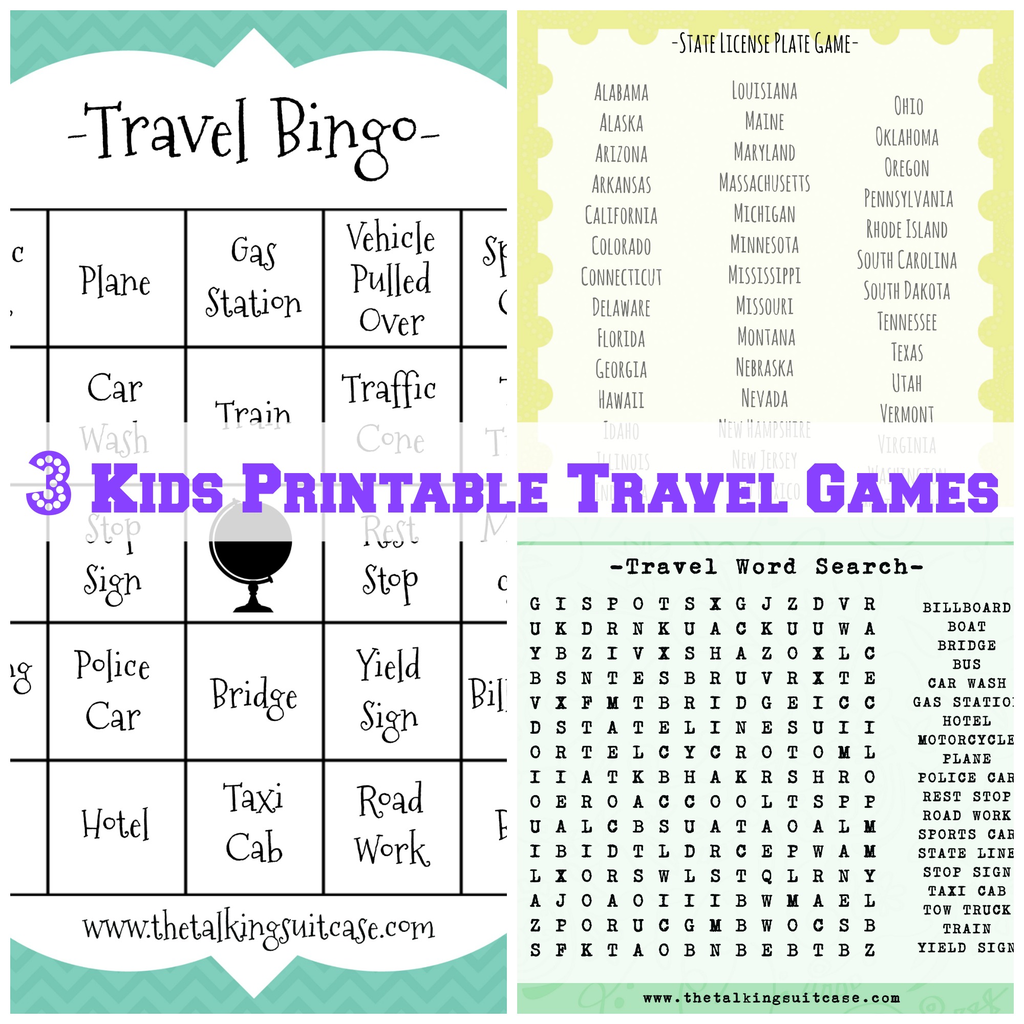 There are many travel games for kids during the trip.