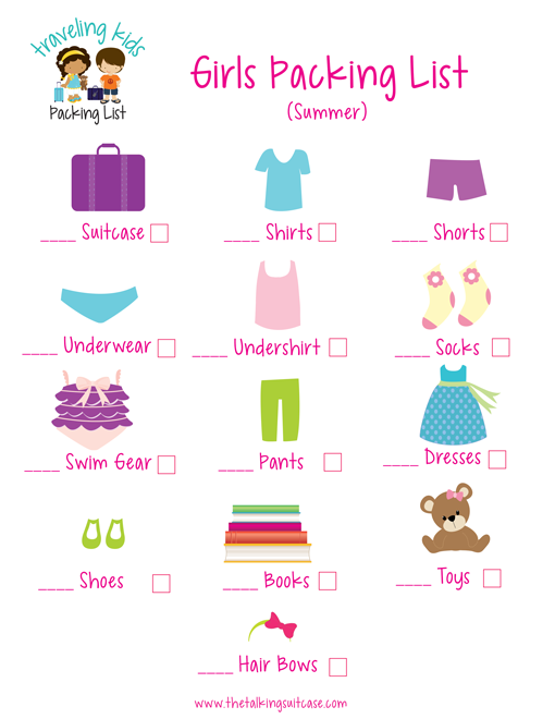 Girls Packing List - Kids Packing List