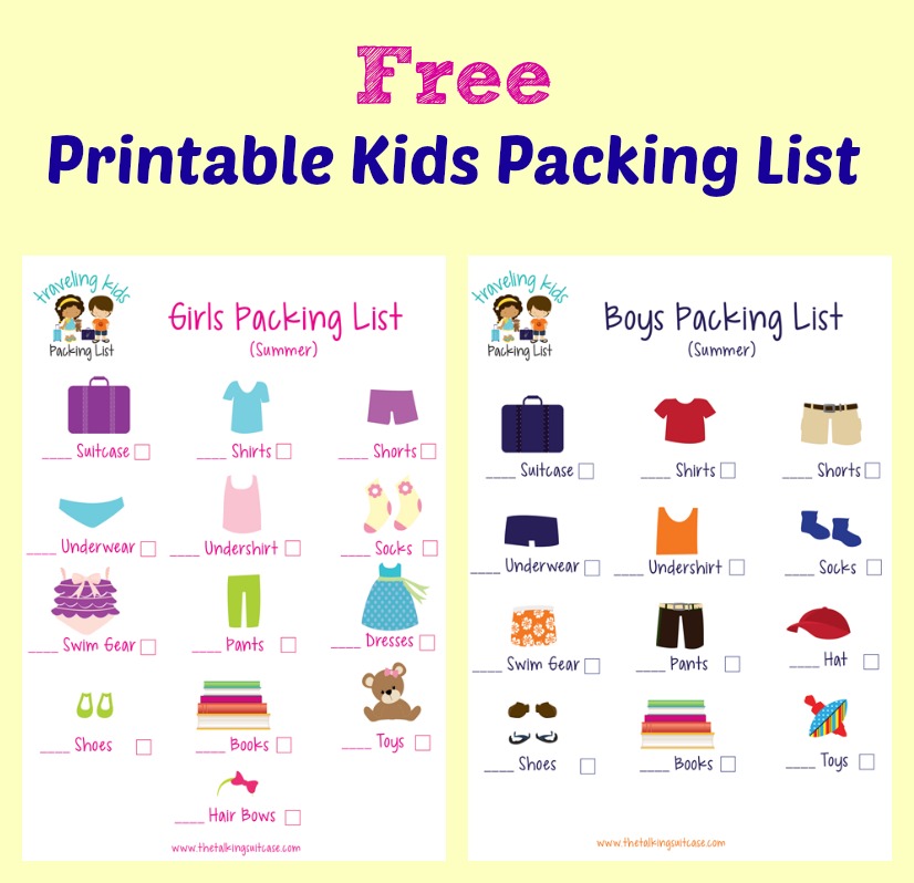 Disney Packing List for Kids FREE Printable Checklist