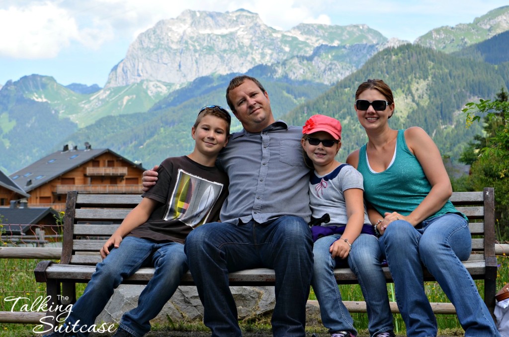 The family enjoying a break at the lake in Chatel