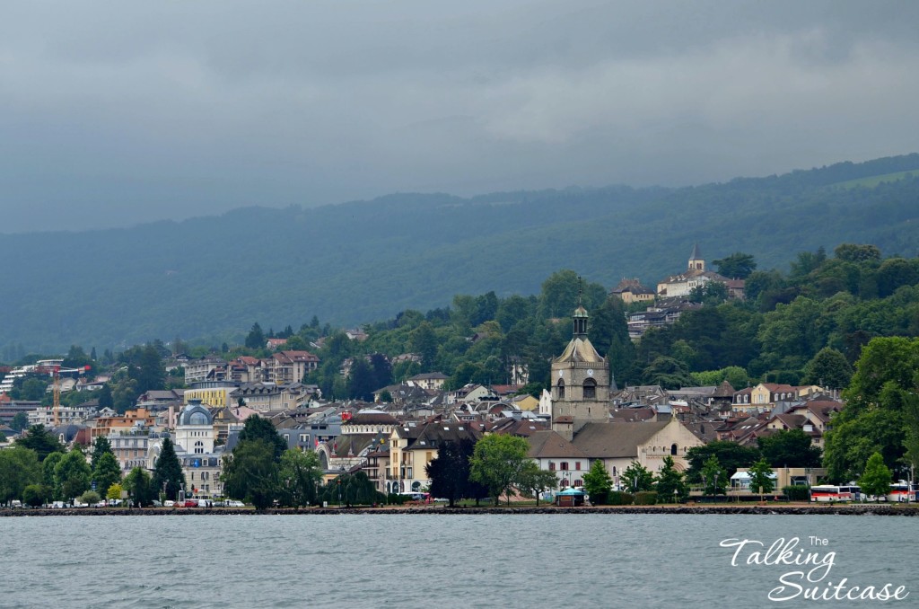 View of Evian on the water from the Gavotnaute boat