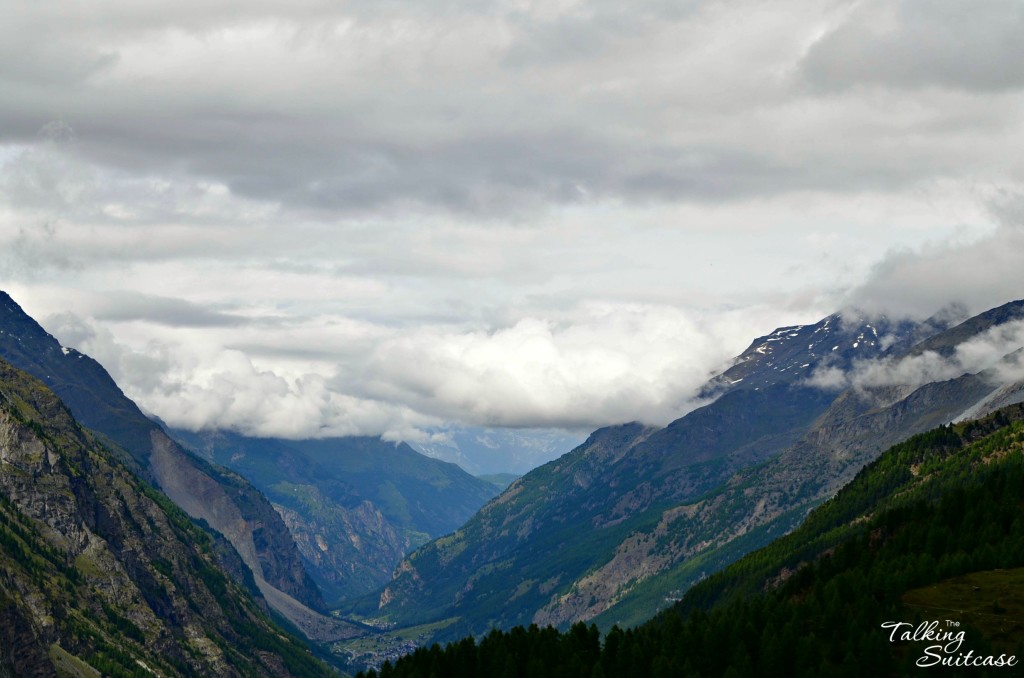 Clouds touching the mountain peaks