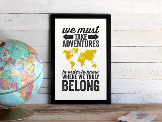 Adventures World Map Travel Poster 