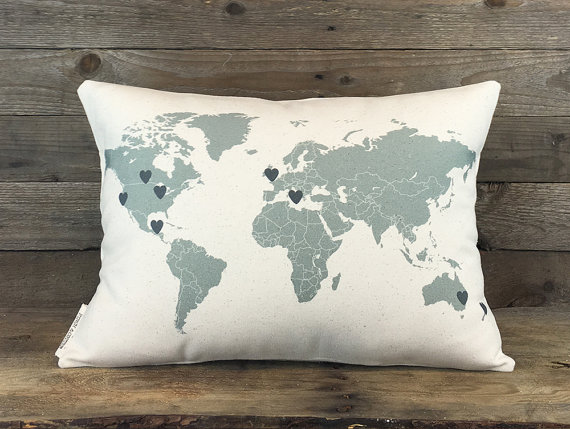 World Map Pillow