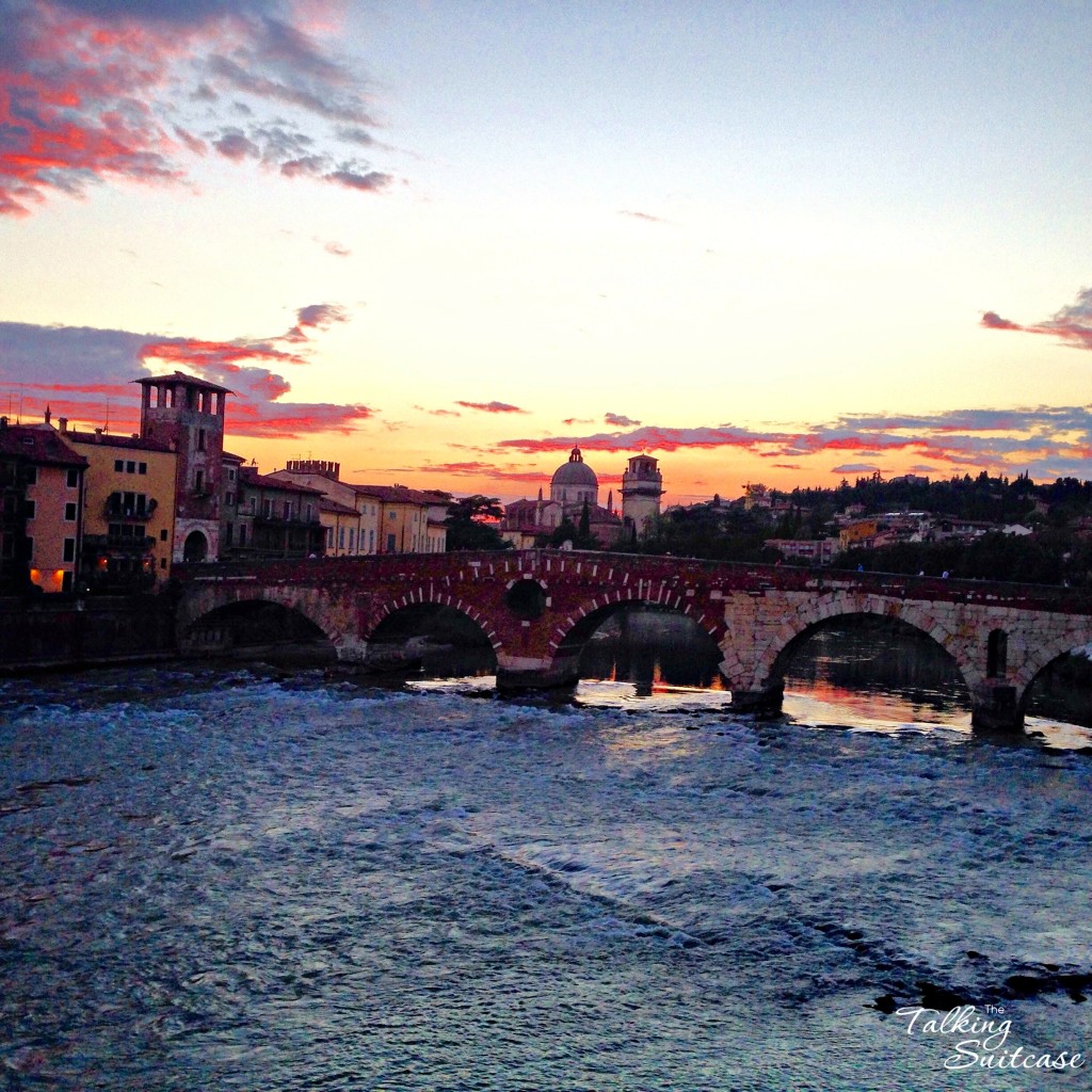 Verona, Italy at sunset.
