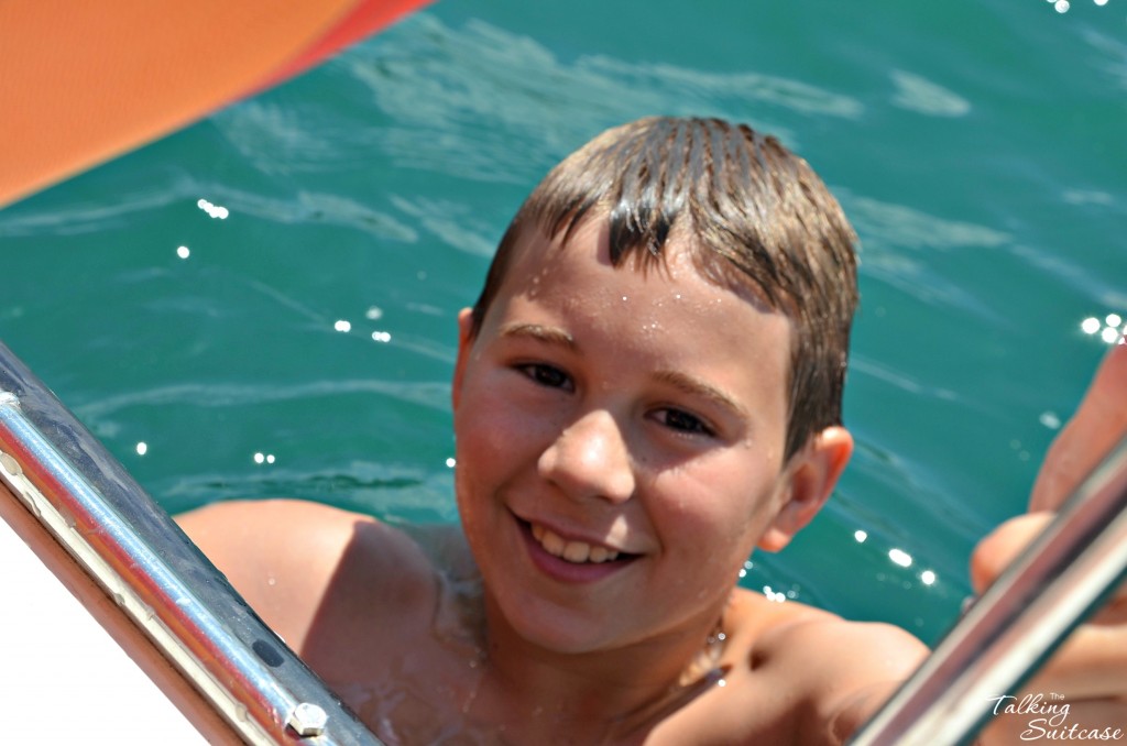 K swimming in Lake Annecy