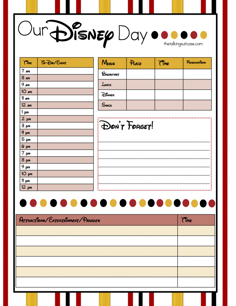 Get Ready For Your Disney Vacation Free Printable Disney Vacation Planner