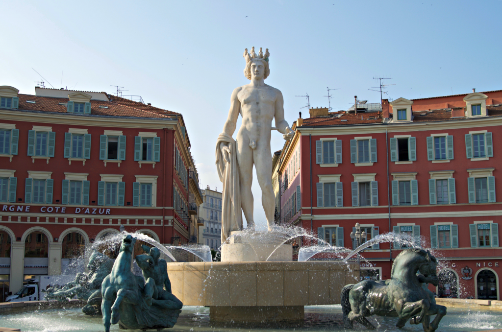 Nice, France place Massena Sun Fountain