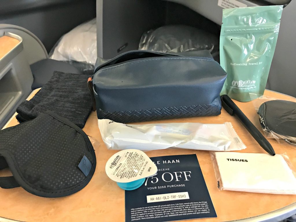 American Airline Business Class Review Amenity Kit