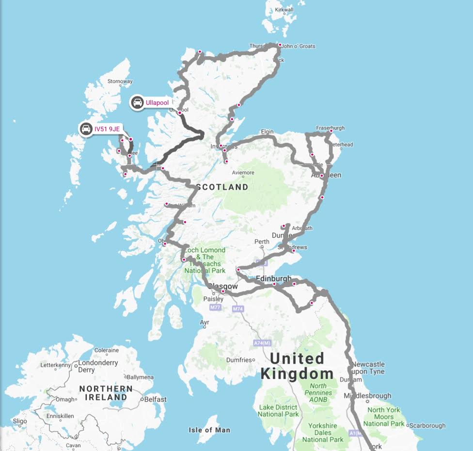 Scotland Roadtrip Map