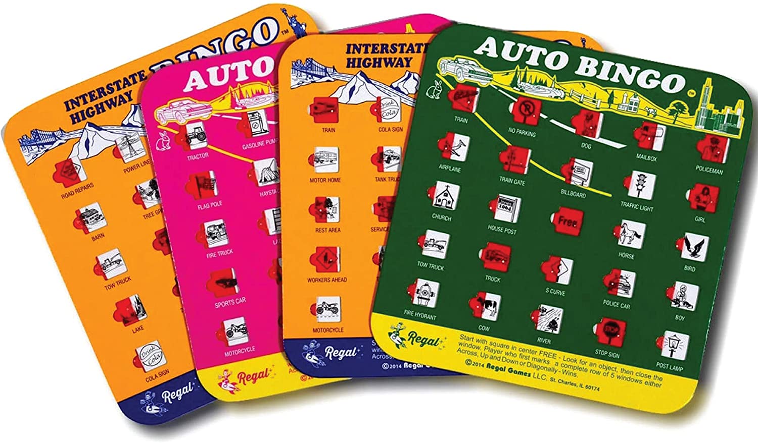 BRAND NEW 2019 SET OF 4 ROAD TRIP BINGO CARDS TOYSMITH TRAVEL/TRAVELLING GAME 